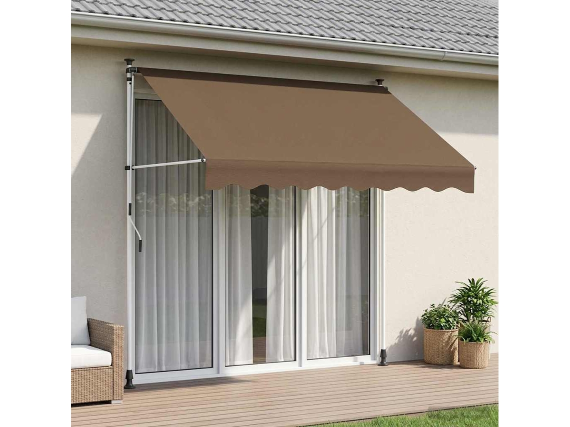 Vidaxl Toldo Retrátil Manual Cinzento-acastanhado 250 Cm