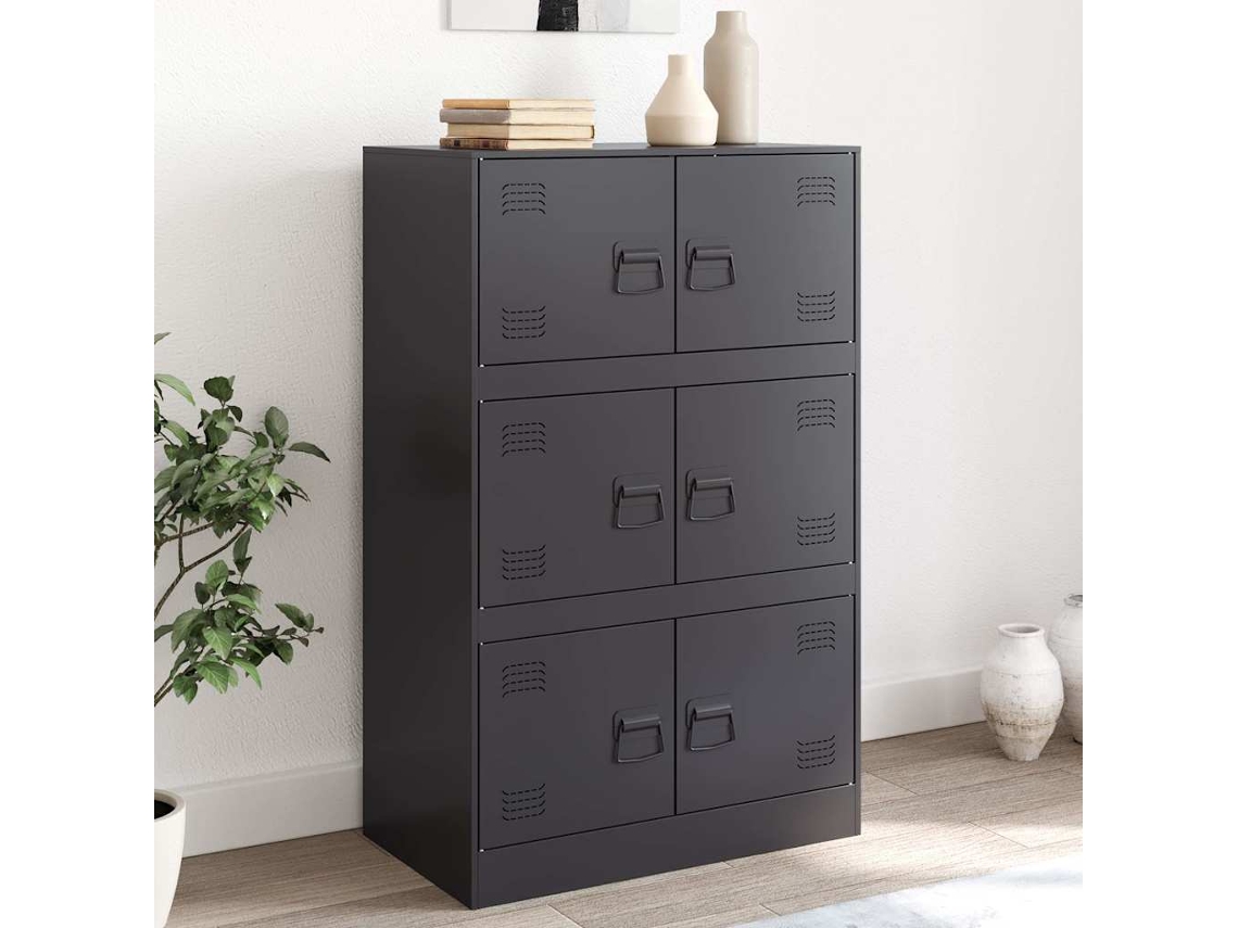Aparador 67x39x107 cm Acero Negro