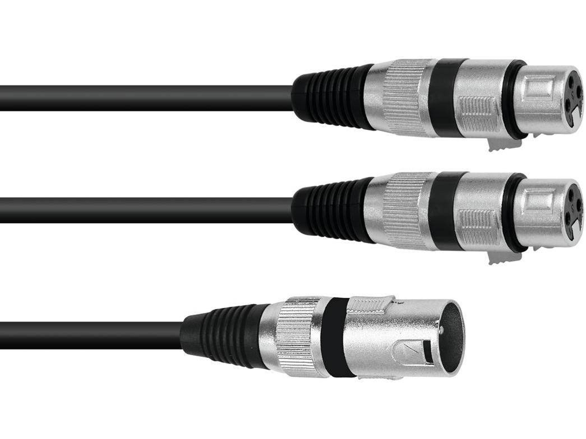 Cabo Adaptador OMNITRONIC XLR(M)/2xXLR(F) 1.5m bk