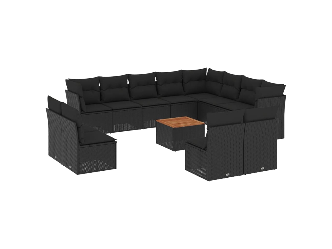 Garden Sofa Set, Garden Sofa Sets Vidaxl Preto Rattan / Vime (n/a)