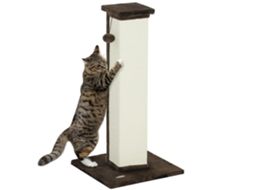 Poste Arranhador para Gatos Altura 81 Cm Arranhador para Gatos com Poste de Sisal e Bola Suspensa 41x41x81 Cm Marrom Ge