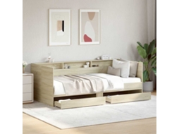 Vidaxl Sofá-cama Com Gavetas Sem Colchão 90x190 Cm Carvalho Sonoma