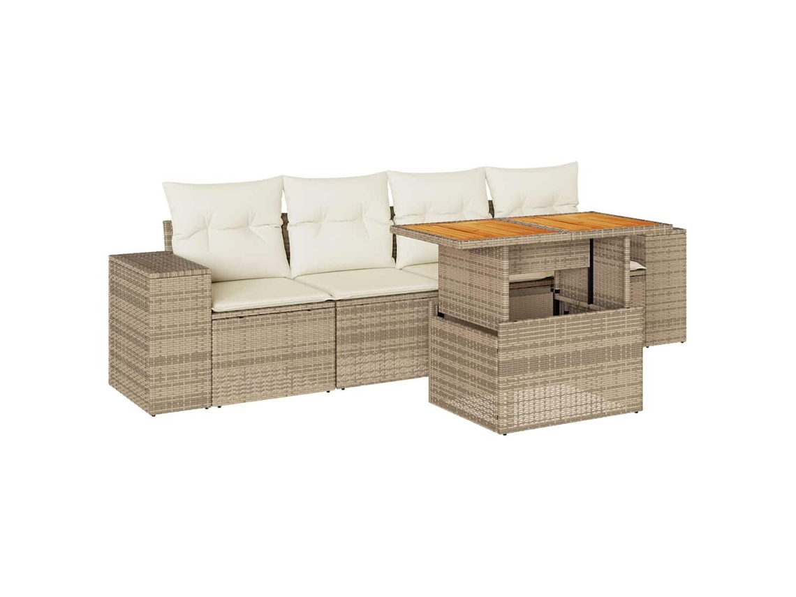 Garden Sofa Set, Garden Sofa Sets Vidaxl Bege Rattan / Vime (n/a)