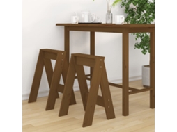 Vidaxl Bancos 2 Pcs 40x40x60 Cm Pinho Maciço Castanho-mel