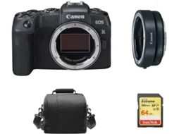 Máquina Fotográfica CANON EOS RP + Adaptador EF-EOS R + Cartão SD 64GB + Bolsa (Full Frame)