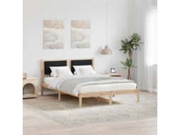 Vidaxl Estrutura da Cama Preto 140 X 190 Cm Madeira de Pinheiro Sólida
