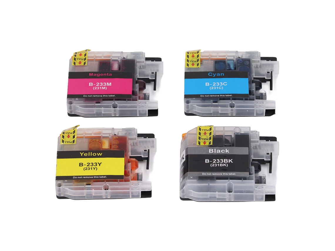 Cartucho De Tinta Desechable 4 Colores Bk C M Y Lc233 Para Impresora Con Chip Estable Y Impresión Fluida