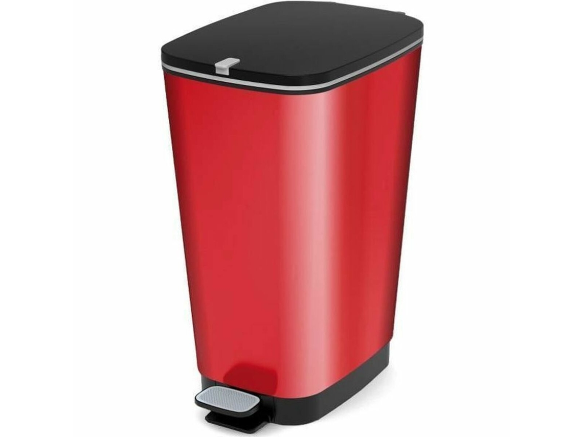Caixote do Lixo com Pedal KIS Vermelho Polipropileno 50 L