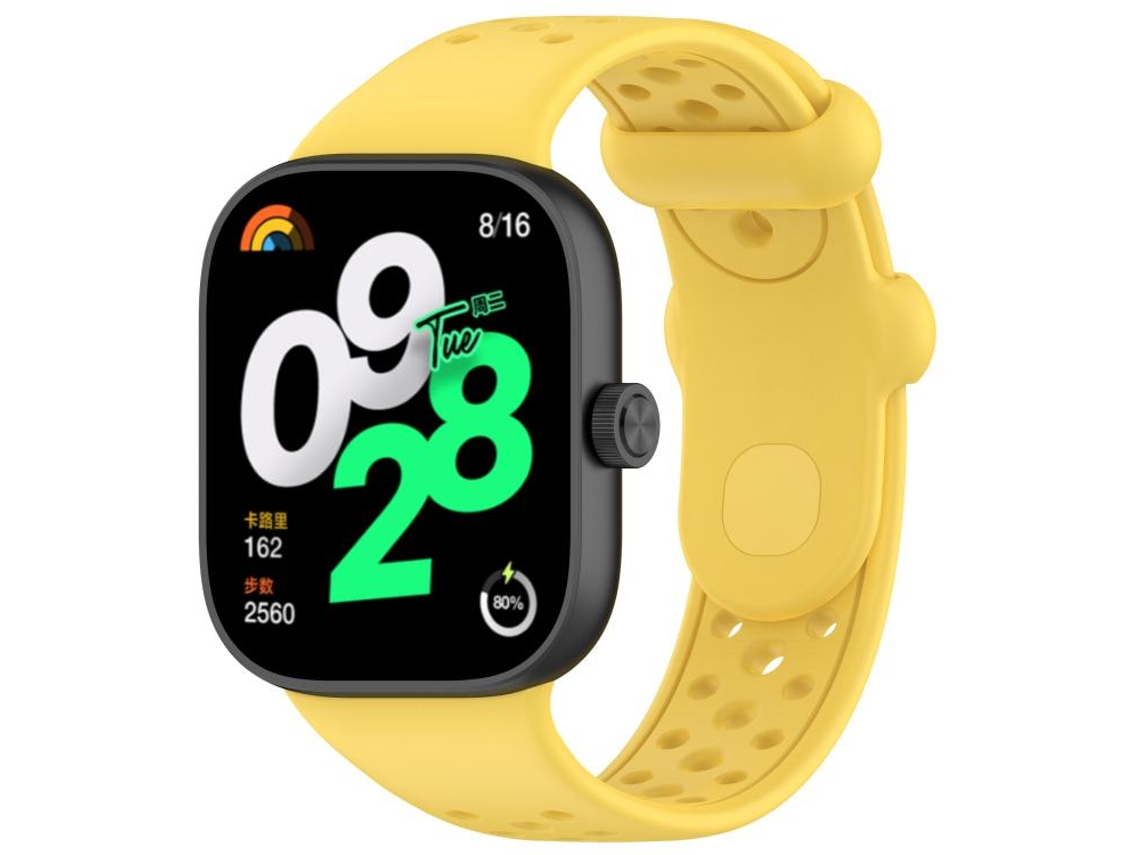 Bracelete para Xiaomi Band 9 Pro / Redmi Watch 6 / 5 XIAOMOYU em Silicone Respirável com Orifícios Cor Sólida Amarela