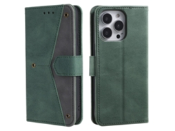 Capa Em Couro Pu, Para Iphone 16 Pro, Verde