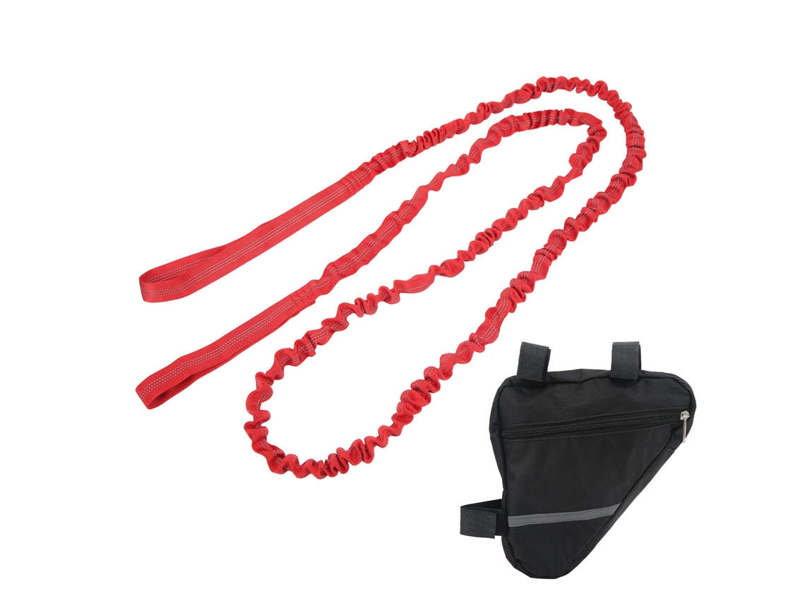 Corda elástica Mali para puxar bicicleta infantil, com absorção de impacto, cor vermelha, MTB, bungee cord