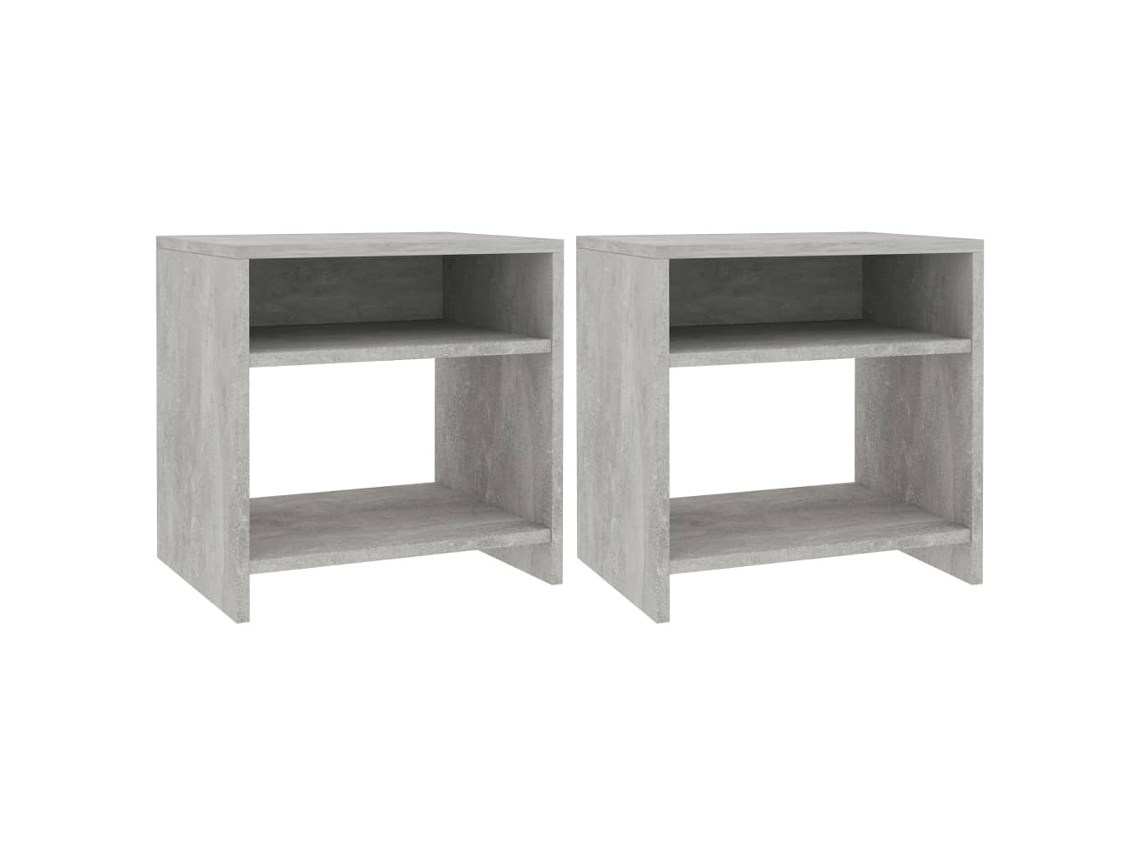 Vidaxl Mesas De Cabeceira 2 Pcs Derivados De Madeira Cinzento Cimento