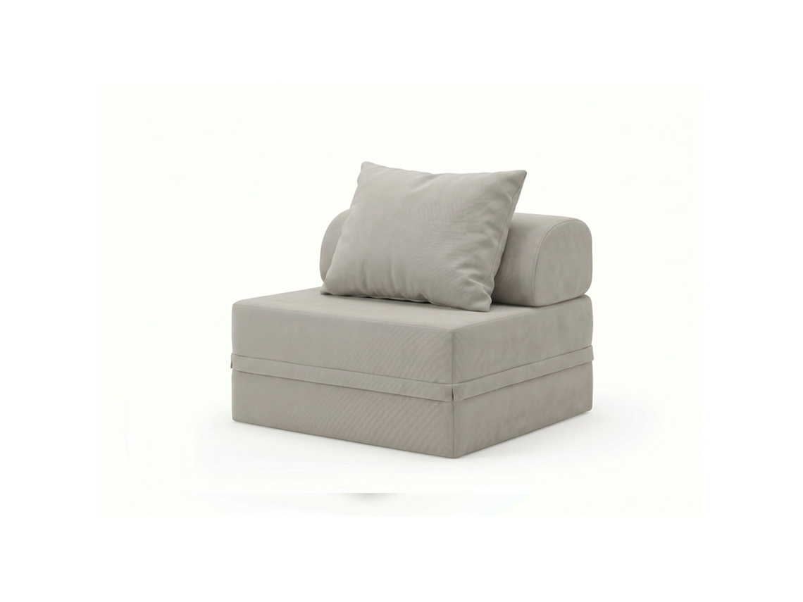 Sofá Modular 1 Lugar Convertível Liso Cinza Escuro SKOFFA