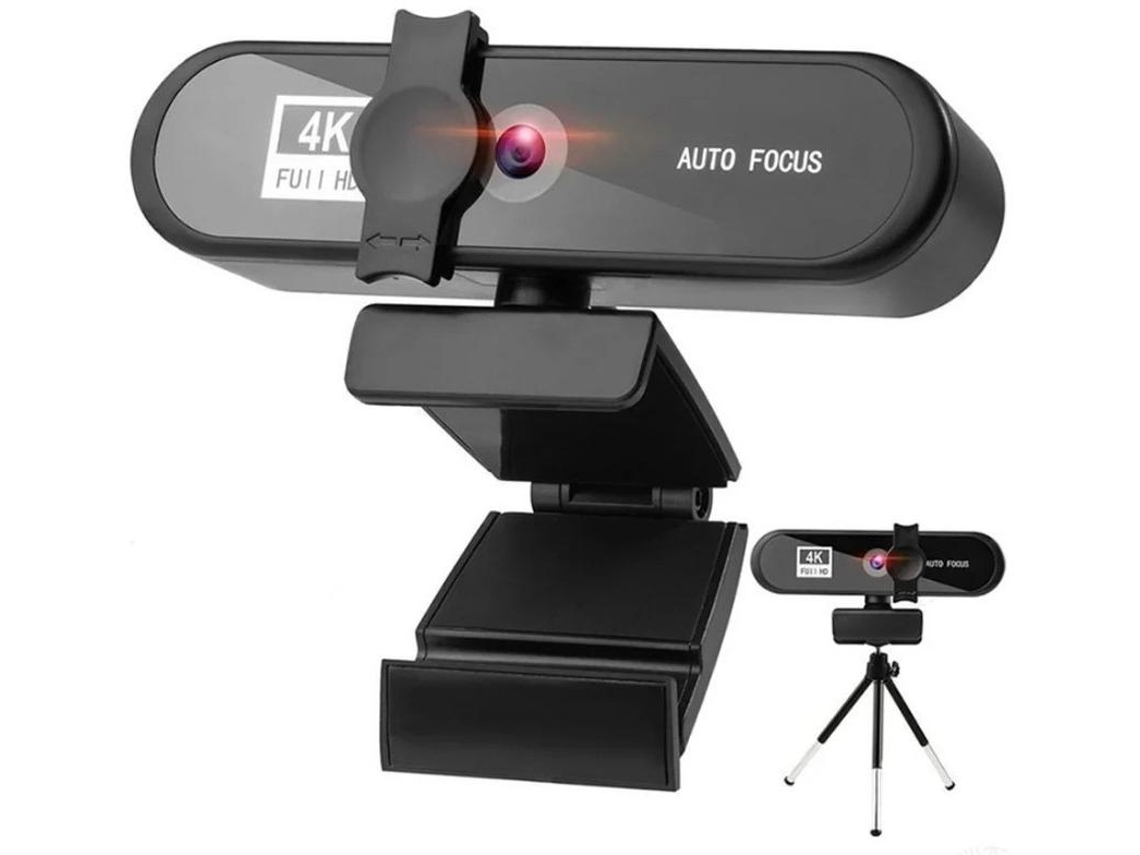 Webcam 4k Com Microfone, Webcam Hd Com Cobertura De Privacidade, Redução De Ruído, Foco Automático E Webcam Com Correção De Luz Awb, Preto Yizhood