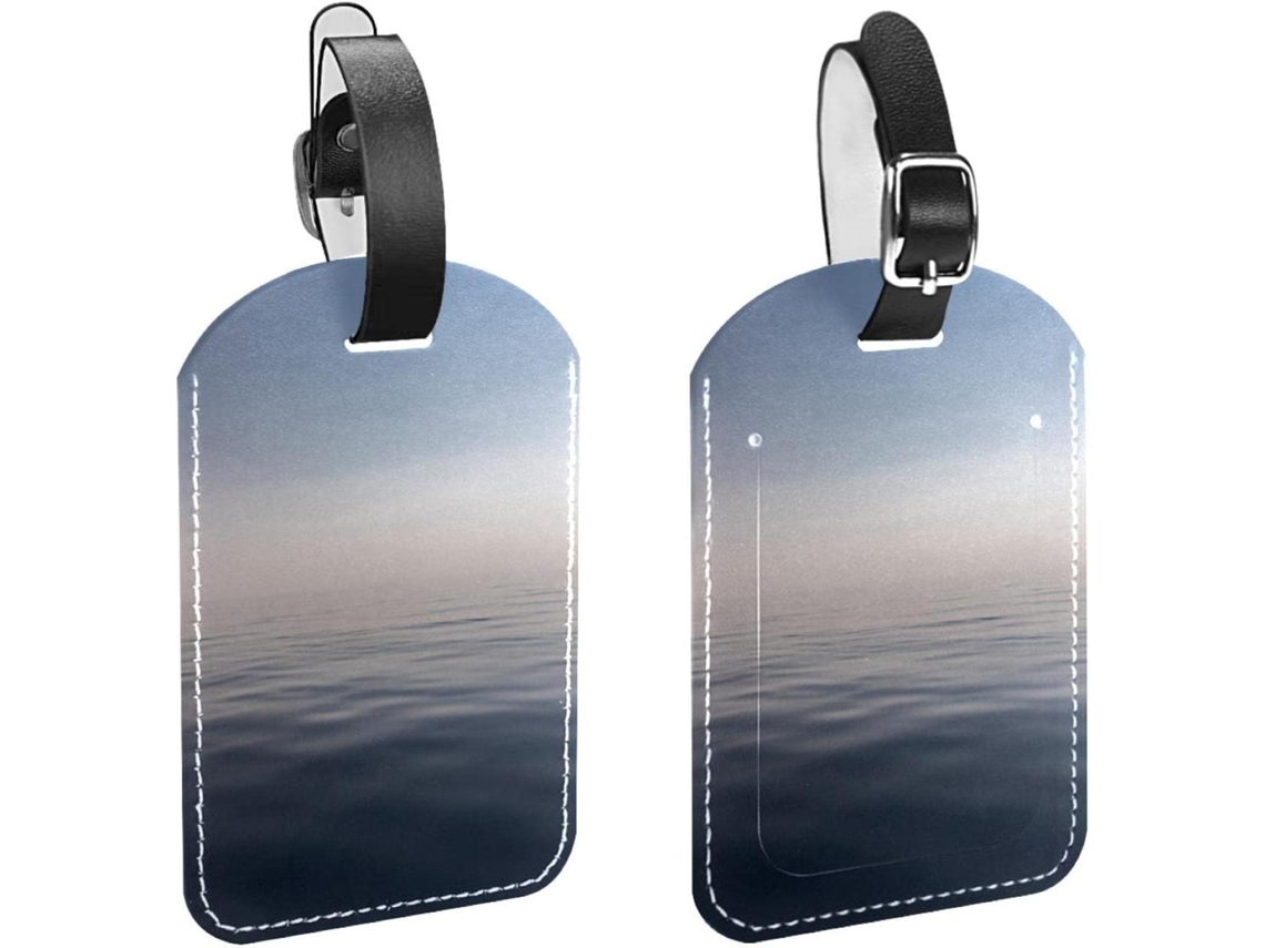 Conjunto De 2-etiquetas Bagagem Em Couro Pu Foggy Sea Com Proteção Privacidade