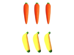 6 Unidades de Brinquedo Elástico de Banana e Cenoura ALLINLESS