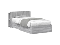 Vidaxl Estrutura De Cama Com Armazenamento Sonoma Cinzento 90 X 200 Cm