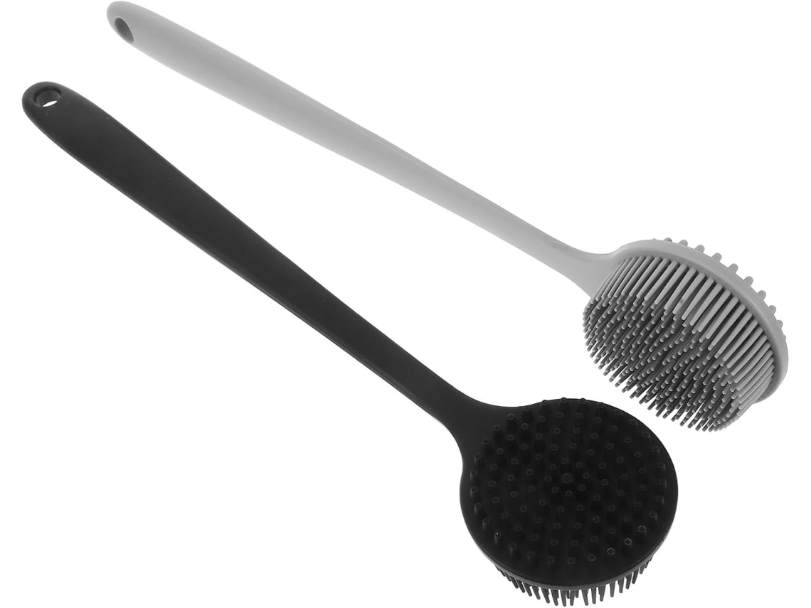 Lurelia Conjunto De 2 Escovas De Silicone Para Duche, Silicone Macio, Cabo Longo E Pega Ergonómica, Uso Diário Essencial