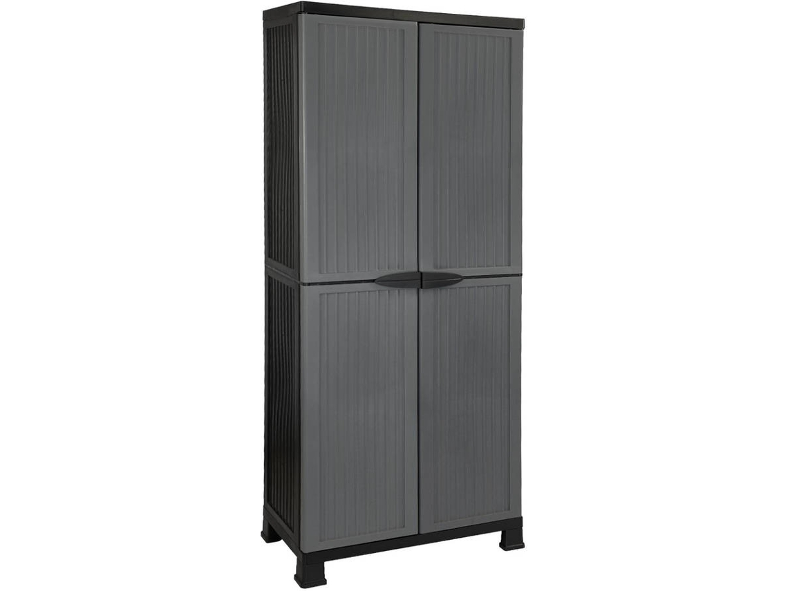 Armário de Exterior GH91 GARDEN HOUSE GARAGE 91 3 Prateleiras (Cinzento e Preto - - 39x68x171 cm)