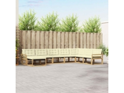 Vidaxl Conjunto De Sofás Para Exterior 8 Unid. Branco E Creme