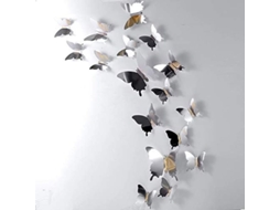 Adesivos de Parede Borboleta 3d Espelhados 48 Peças S/MARCA