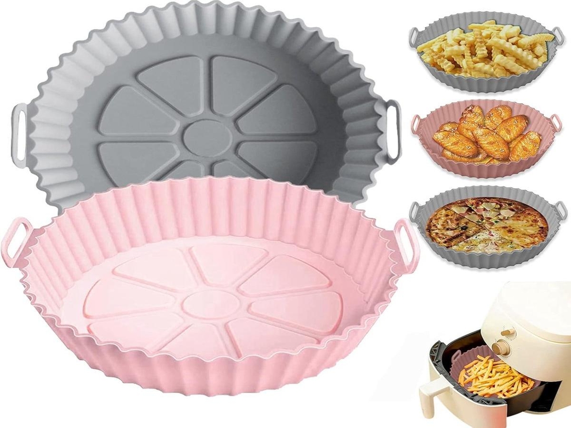 Lurelia Forma De Silicone, 2 Formas, 20cm, Reutilizável, Livre De Bpa, Para Air Fryer