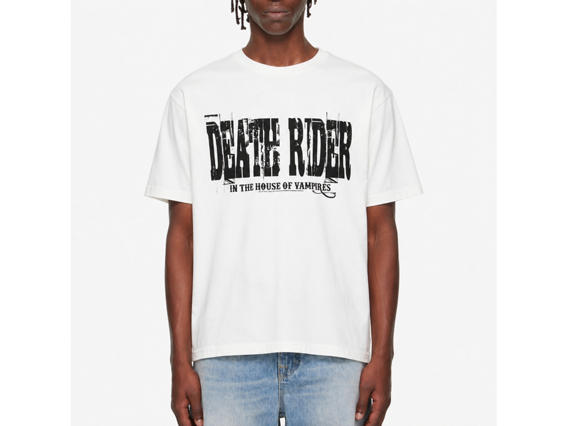 Rockinstone Death Rider Logo White T-shirt Size:l