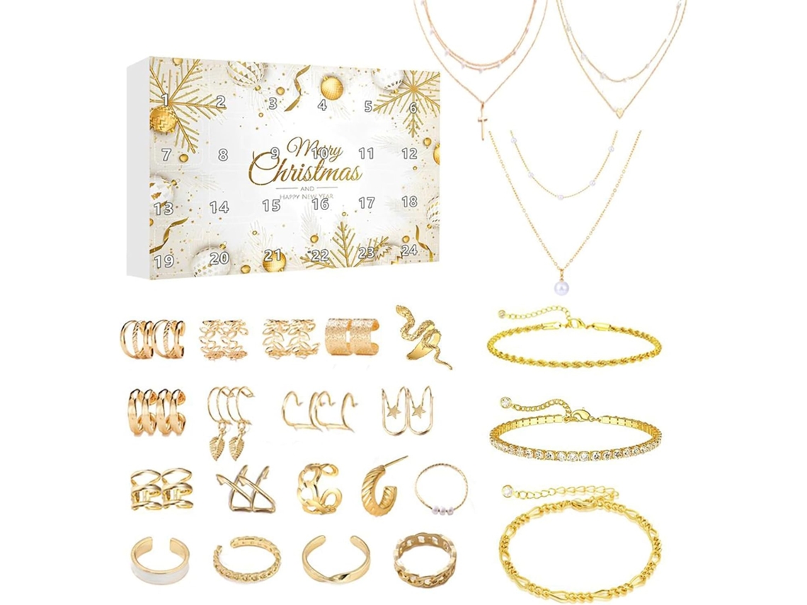 Calendário Do Advento De Natal De 24 Dias- Joias| Colar Elegante Para Mulheres E Meninas, Perfeito As Festas