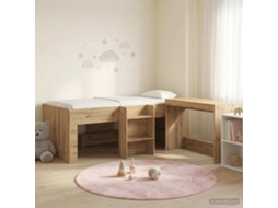 Vidaxl Cama Alta Para Crianças Com Mesa 2 Unid. Carvalho Arttisan