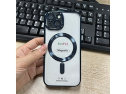 Capa Magnética Eletroplaqueada Para Iphone 17 Com Protetor De Lente