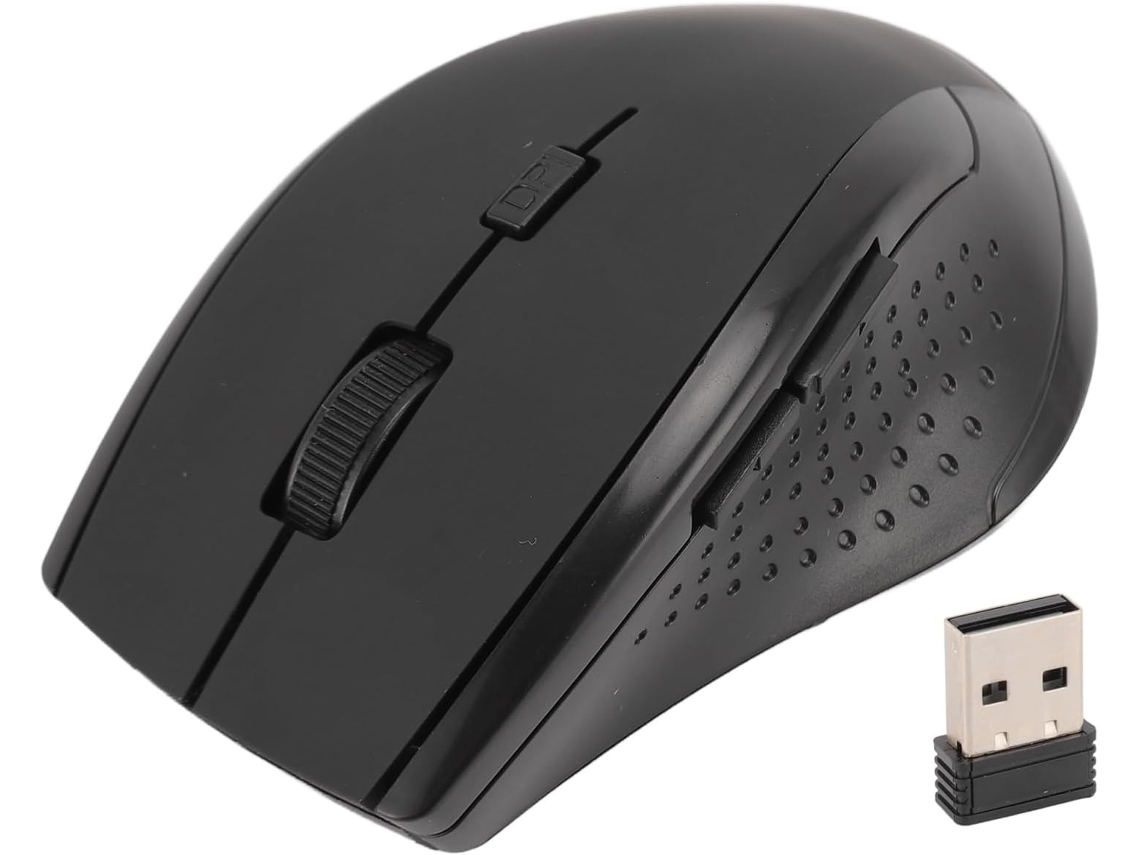 Mouse sem fio Vikye com caixa marrom, preto, novo