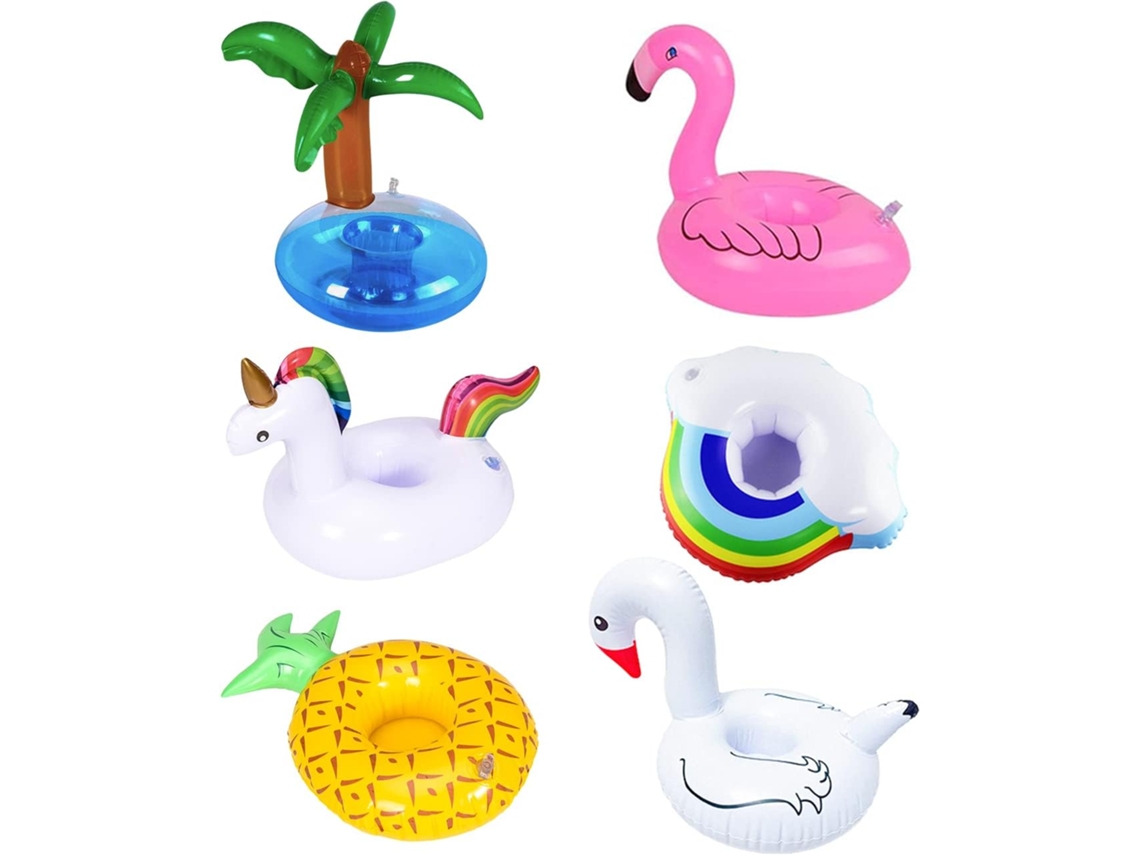 6 Porta-copos Flutuantes Infláveis, Porta-garrafas Inflável