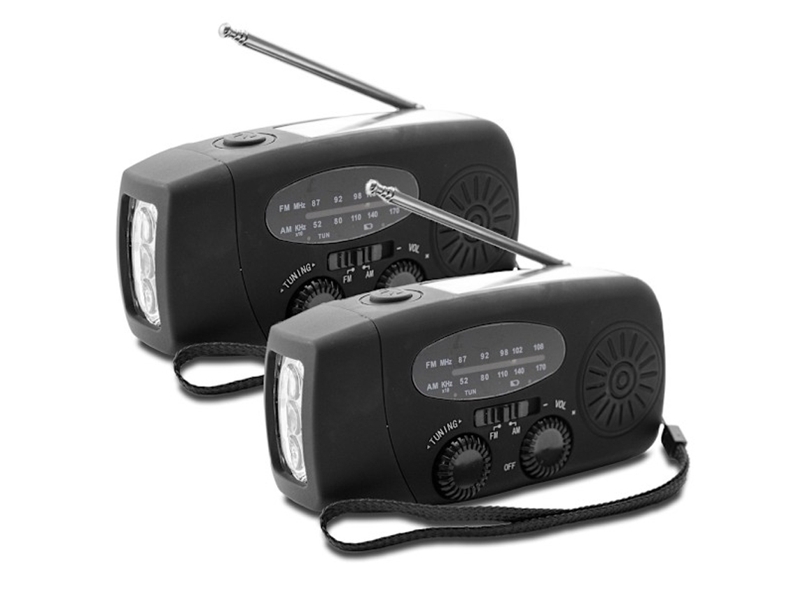 Rádio de Emergência AQUAFORGE com Células Solares, Lanterna e Bateria Externa 2000mAh