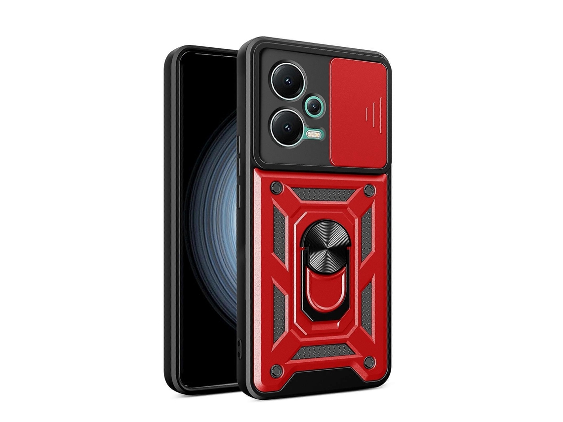 Capa Para Celular Em Tpu + Pc Com Design De Câmera Deslizante Para Xiaomi Redmi Note 12 5g Global / Poco X5