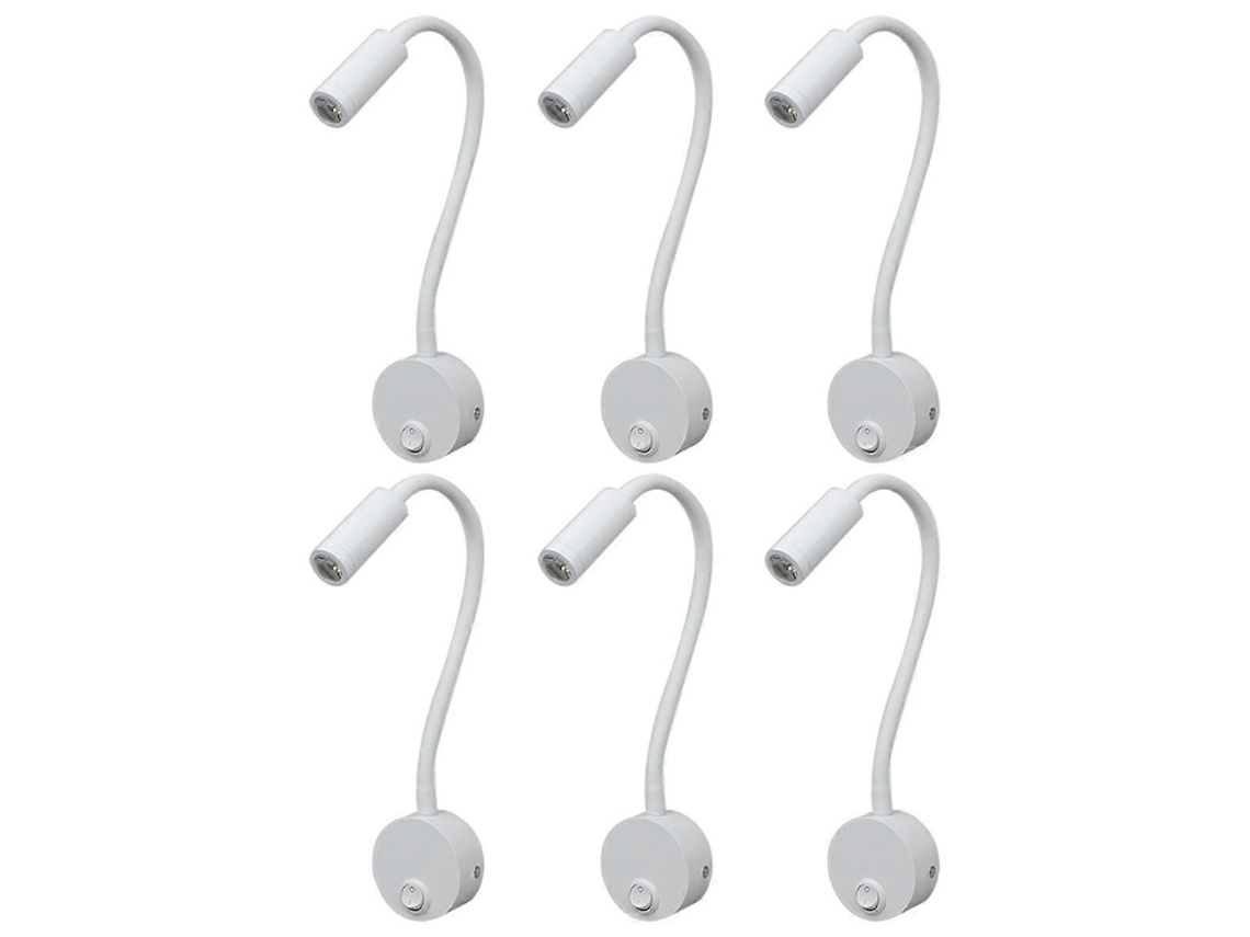 6pcs 3w Luz Para Estante, Minimalista, Luz De Leitura Flexível Para Parede, Para Quarto Ou Dormitório, Luz De Trabalho Led Sygo