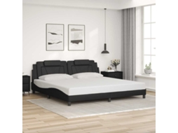 Vidaxl Estrutura De Cama Viana Sem Colchão 200x200 Cm Couro Artificial Preto