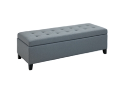 Banco Com Compartimento De Armazenamento, Puff, Banco No Corredor, Costura De Botões, 125,1 Cm X 48,9 Cm X 41,3 Cm, Cinza