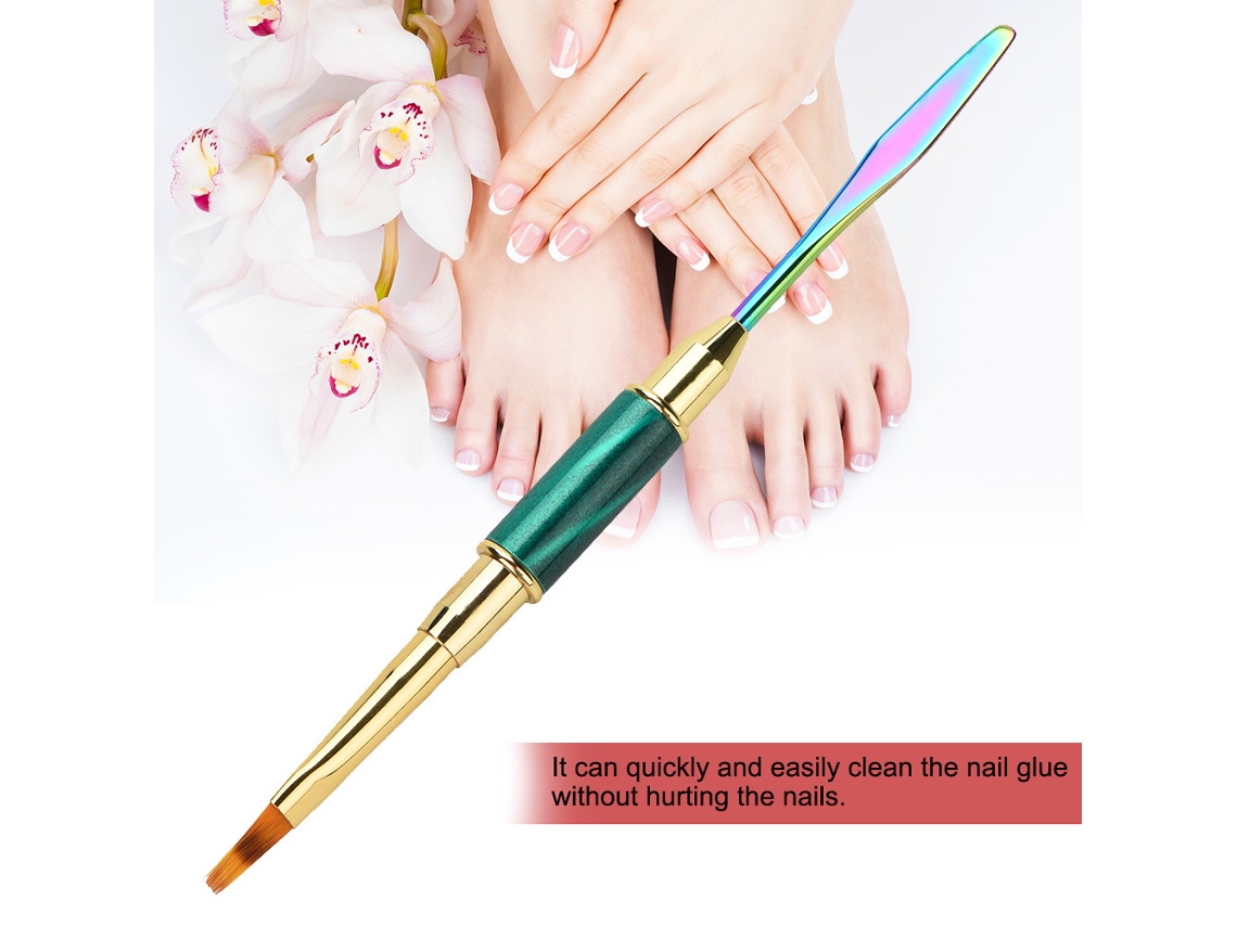 Pincel Para Esmalte De Unhas Com Design Duplo Para Arte De Unhas Uv Gel, Escultura E Estensão De Unhas