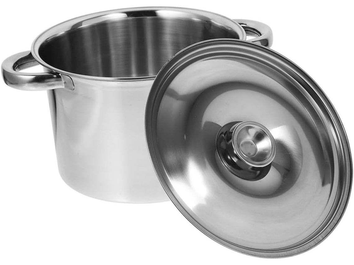 Panela De Aço Inoxidável Com Tampa, Caçarola Multifuncional E Resistente Para Cozinhar Com Segurança E Durabilidade, Ideal Para Ferver Gokoco
