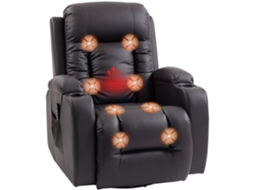 Poltrona de Massagem com Aquecimento, Reclinável, 82x99x103cm Marrom