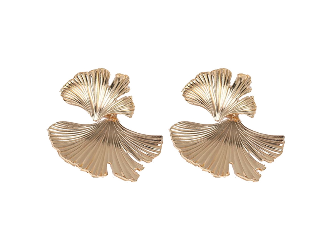 Brincos Decorativos De Folha Ginkgo Natural