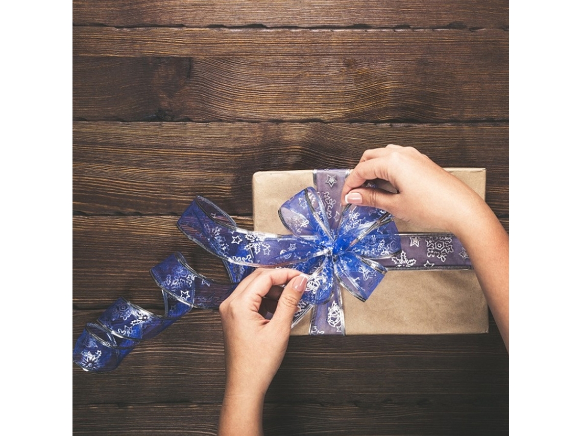 Fita Organza Estrelas Brilhantes 4 Rolos 2m Decoração Casamento Natal