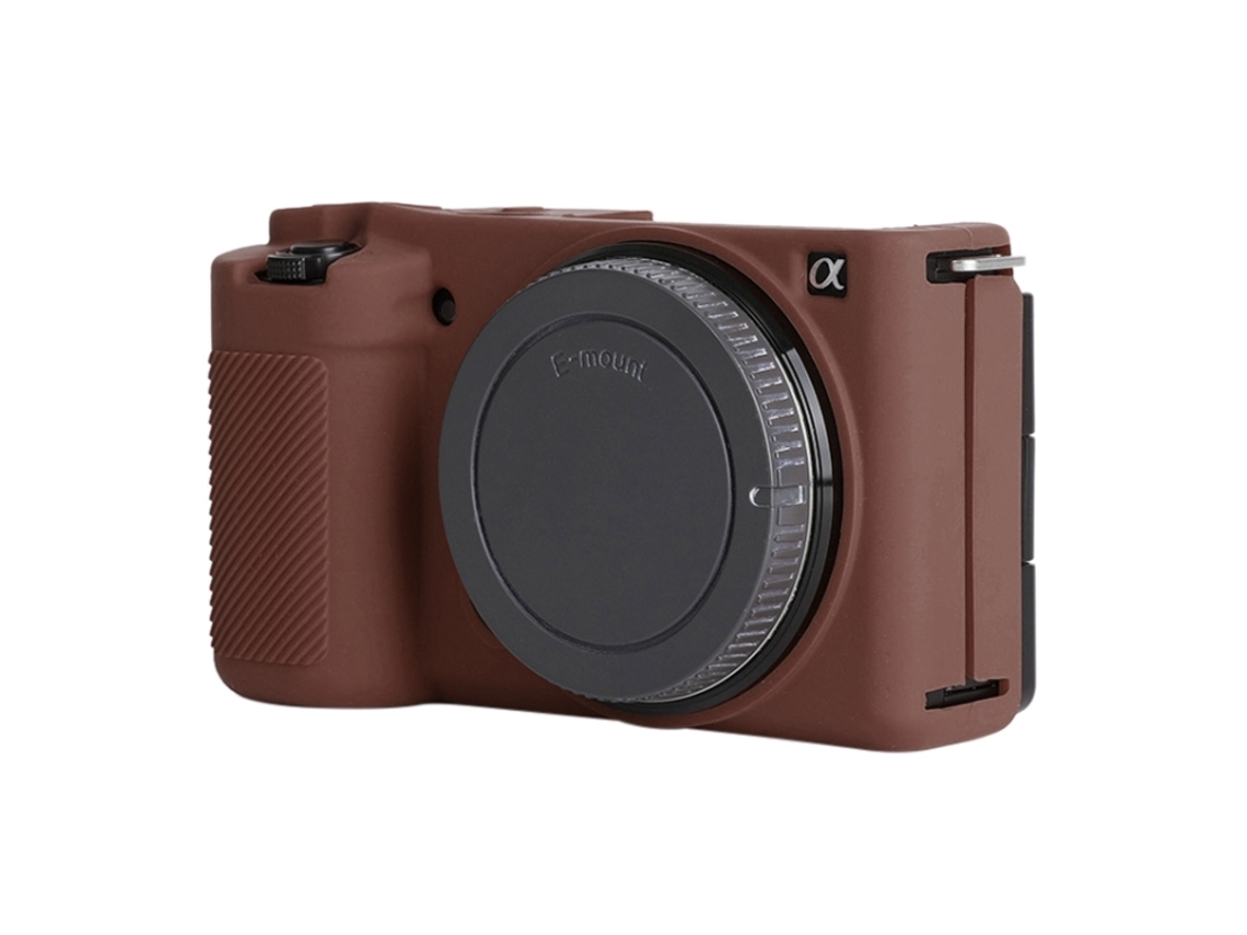 Capa Protetora De Silicone Macio Para Sony Zv-e10 Café