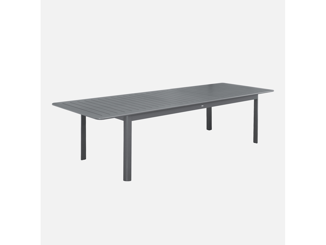 Mesa De Jardim Extensível Em Alumínio, 10 Lugares, Antracite Sweeek