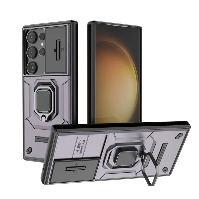 (roxo, Galaxy A36) Capa Magnética Para Celular Com Suporte Veicular E Proteção Fosca Para A Câmera Deslizante.