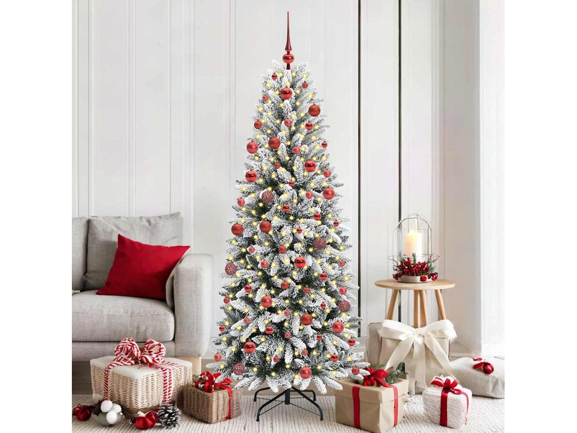 Vidaxl Árvore De Natal Artificial Com 300 Leds Branco 180 Cm