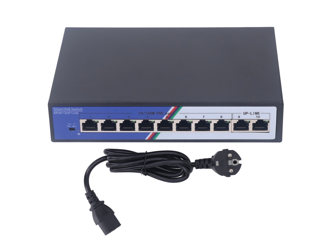 Switch Poe Gigabit 10 Portas Plug And Play 2gbps
