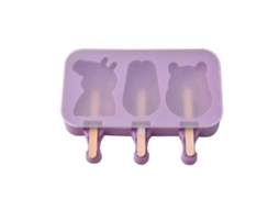 2 Moldes de Silicona para Paletas com Tampa 3 Cavidades e 100 Palitos de Madeira para Fazer Paletas Caseiras, Sorvetes e Sobremesas