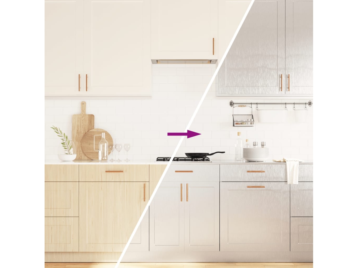 Vidaxl Autocolantes Para Móveis 90x500 Cm Pet Prateado