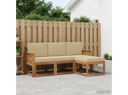 Vidaxl Conjunto De Sofás Para Exterior 4 Unid. Natural E Bege